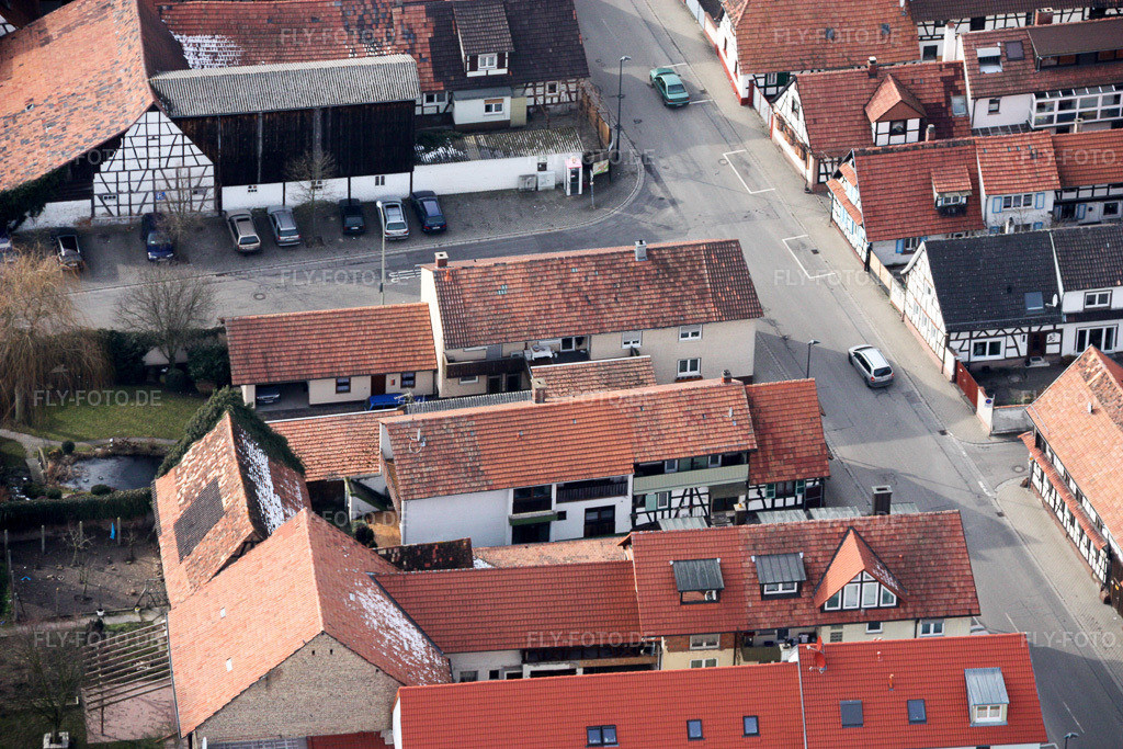 Luftbild: Rheinstraße x Raiffeisenstr in Kandel im Bundesland Rheinland-Pfalz in Deutschland. Foto: IMG_16924.jpg vom 15.02.2009 durch Werner Riehm/FLY-FOTO.de