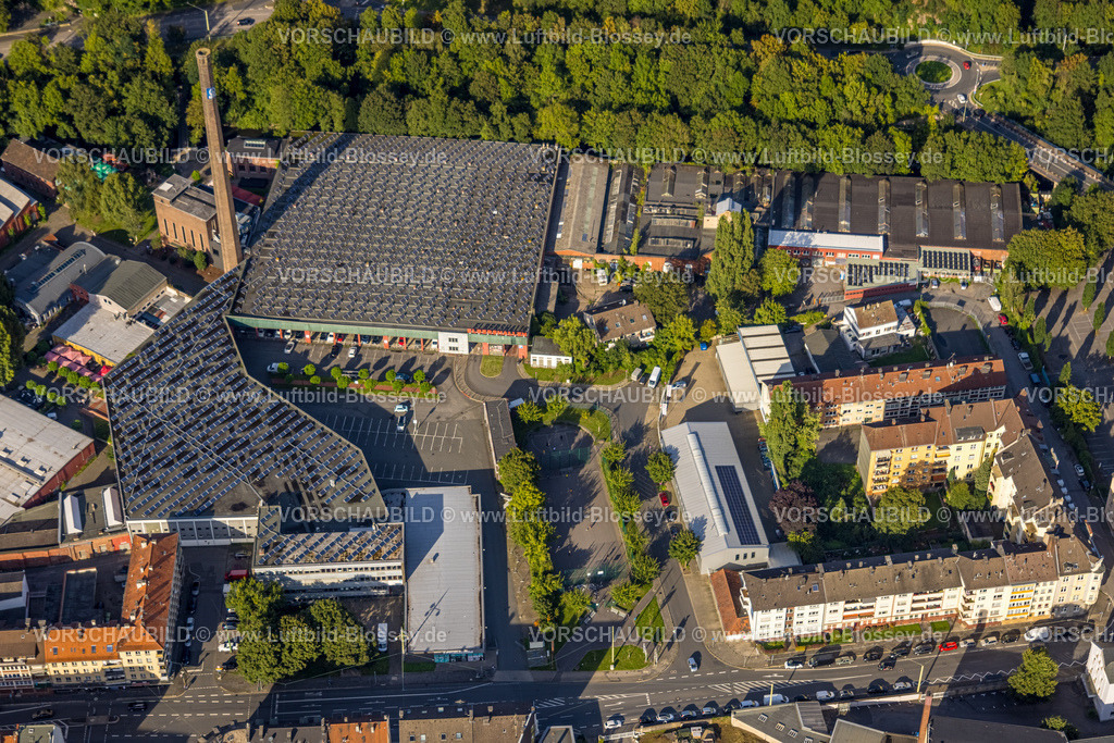 Hagen230903252 | Luftbild, Elbershallen mit Solardach, Mittelstadt, Hagen, Ruhrgebiet, Nordrhein-Westfalen, Deutschland