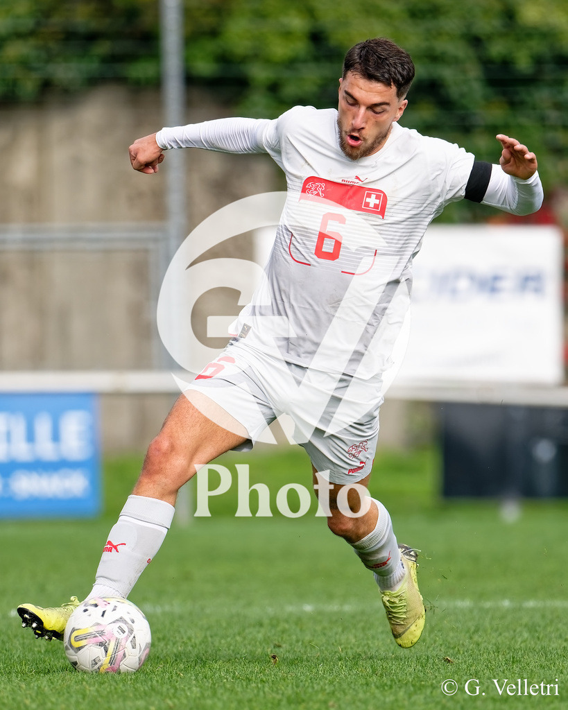 UEFA Region's Cup - Vaud v Bridge | Tom Boillot (6 Vaud) controls the ball (action) during the UEFA Region's Cup game between Vaud and Bridge at Centre Sportif de Colovray in Nyon, Switzerland 