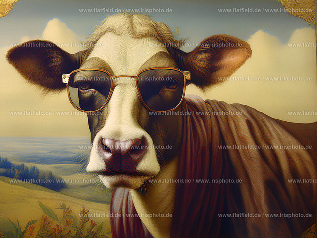 Kuh mit Sonnenbrille | Digital Art | Digitale Kunst