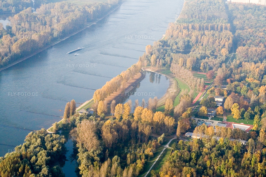 Luftbild: Rheinstrandbad im Ortsteil Daxlanden in Karlsruhe im Bundesland Baden-Württemberg in Deutschland. Foto: IMG_14115.jpg vom 11.10.2008 durch Werner Riehm/FLY-FOTO.de