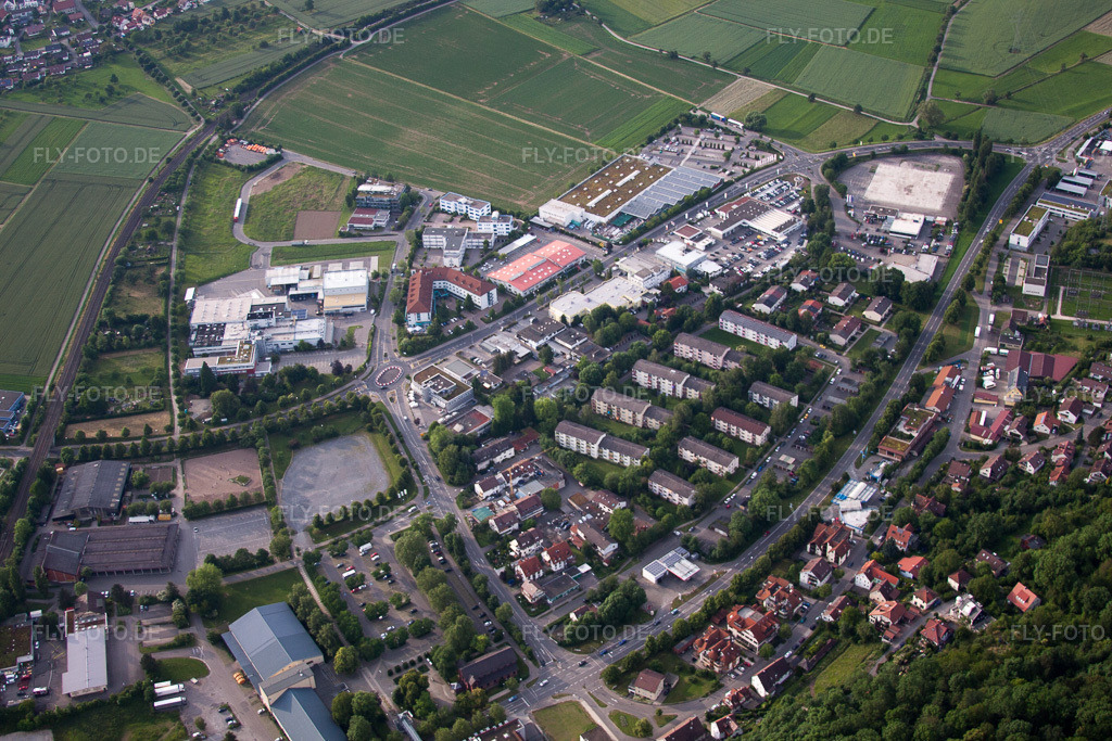 Luftbild: Gewerbegebiet Benzstraße in Herrenberg im Bundesland Baden-Württemberg in Deutschland. Foto: IMG_66903.jpg vom 07.06.2014 durch Werner Riehm/FLY-FOTO.de