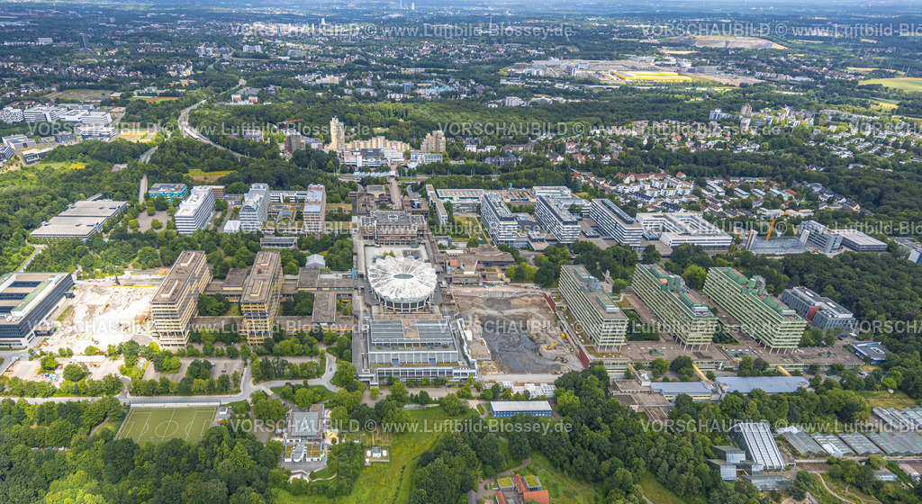 Bochum240700869 | Luftbild, RUB Ruhr-Universität Bochum Gesamtansicht, Unicenter, Baustelle neben dem Audinmax und Baustelle neben der Fakultät für Wirtschaftswissenschaften zwischen G-Südstraße und G-Nordstraße, Querenburg, Bochum, Ruhrgebiet, Nordrhein-Westfalen, Deutschland