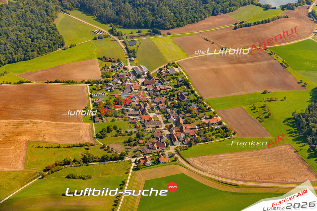Luftaufnahme Rappenau Obernzenn - Die Luftaufnahme wurde 2025 vom UL-Flugzeug heraus erstellt ( keine Drohne ) - Hochauflösende Luftaufnahme - für professionelle Ausdrucke geeignet. Die Geschenkidee !Mit Lizenz und Bildrechte bestellbar