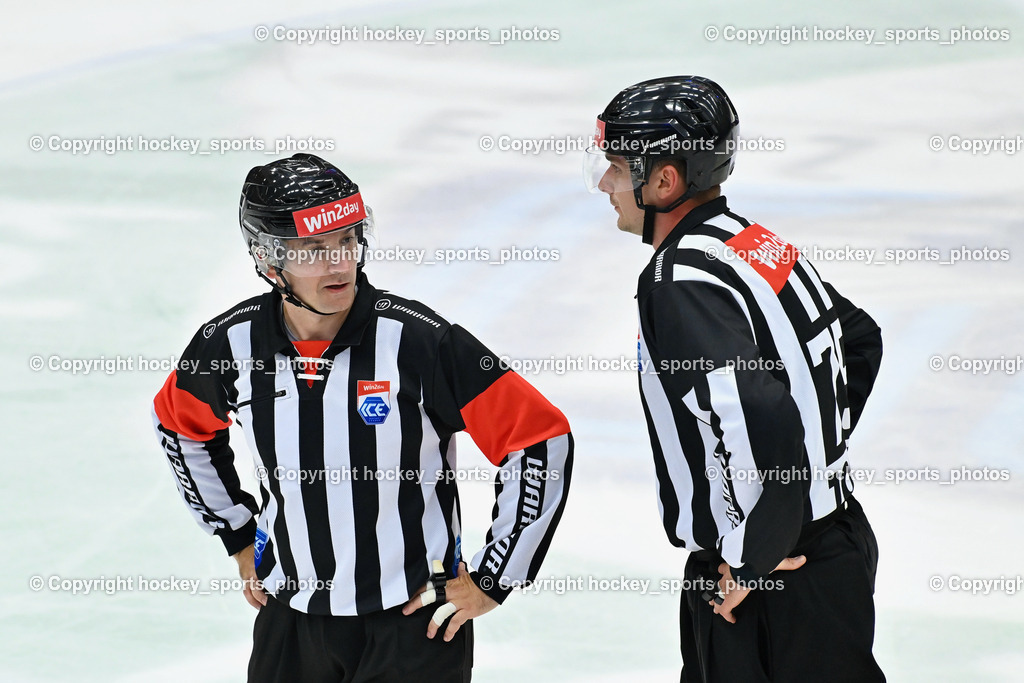 EC IDM Wärmepumpen VSV vs. HC Bozen 19.9.2023 | Piragic Trpimir, Drums Oto, win2day icehockeyleague, EC IDM Wärmepumpen - HC Bozen  am 19.09.2023 in Villach (Stadhalle Villach), Austria, (Photo by Bernd Stefan)
