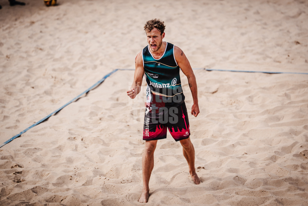 Beachvolleyball | Männer | Allianz German Beach Tour 2025 | Tourstop Berlin | 23.08.2025 | Eric Stadie-Seeber jubelt