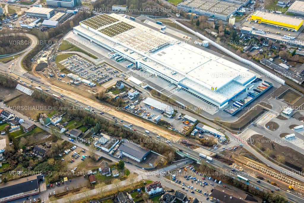 Herne251203581 | Luftbild, Lidl Vertriebs GmbH Zentrallager, Baustelle Gewerbepark HER-BO an der Autobahn A43 Ausfahrt Bochum-Riemke, Südstraße, Herne-Süd, Herne, Ruhrgebiet, Nordrhein-Westfalen, Deutschland