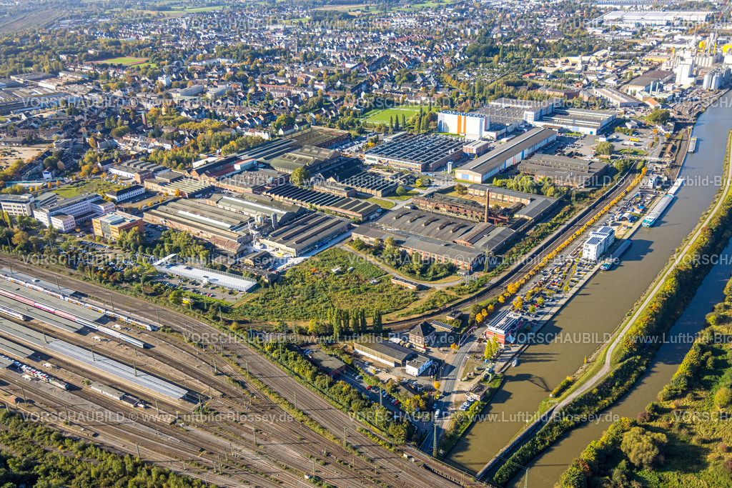 Hamm241006992 | Luftbild, Hafengebiet am Dattein-Hamm-Kanal, Blick nach Daberg, Stadtbezirk Heessen, Hamm, Ruhrgebiet, Nordrhein-Westfalen, Deutschland