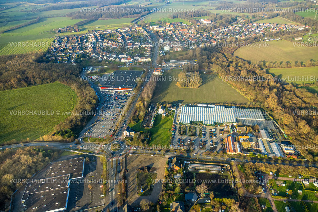 Hamm241200357 | Luftbild, Geplante Gewerbefläche Münsterstraße gegenüber von Kaufland, nördlich vom Gartencenter Bintig, Sachsenring und Kreisverkehr, Stadtbezirk Heessen, Hamm, Ruhrgebiet, Nordrhein-Westfalen, Deutschland