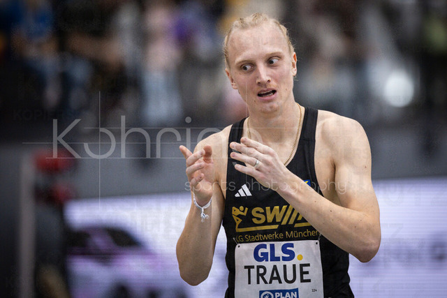 Deutsche Leichtathletik-Hallenmeisterschaften; Dortmund, 01.03.2026 | Thilo Traue (LG Stadtwerke München) hofft auf eine gute Zeit für eine Platzierung; Deutsche Leichtathletik-Hallenmeisterschaften am 01.03.2026 in der Helmut-Körnig-Halle in Dortmund. 