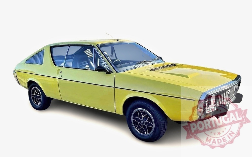 Renault 15/17 Coupe posing on white background | Classic Renault 15 or 17 coupe posing on a white background, showcasing its unique design - Realisiert mit Pictrs.com