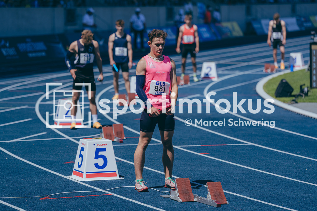 Deutsche Meisterschaften U20 / U16 2026 | Louis Holzkamp, StG CA/DA, 881, 4x100-Meter-Staffel, Deutsche Meisterschaften der U20 &amp; U16 2026, Lohrheidestadion Bochum-Wattenscheid, 10.07.2026. Foto: Marcel Schwering / sportimfokus - Realisiert mit Pictrs.com