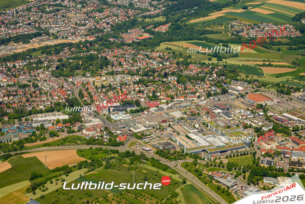 Das Luftbild zeigt  Backnang - Die Luftaufnahme wurde 2023 vom UL-Flugzeug aus erstellt ( keine Drohne ) - Hochauflösende Luftaufnahme - Für grossformatige Ausdrucke geeignet. Die Geschenkidee !Mit Lizenz und Bildrechte bestellbar