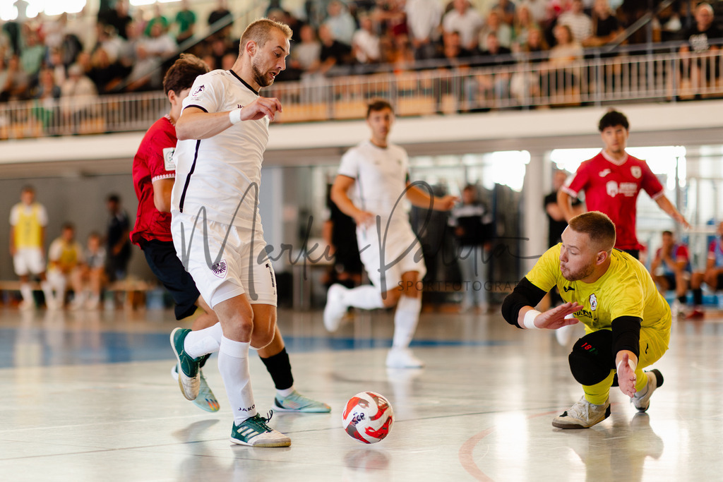 Futsal-Bundesliga, Saison 2025/2026, 2. Spieltag: SC Preußen Münster - FC Liria Futsal Berlin | Futsal-Bundesliga, Saison 2025/2026, 2. Spieltag, SC Preußen Münster empfängt FC Liria Berlin in der Universitäts-Sporthalle in Münster. Foto: sportfotografie.ms | Markus Paletta - Realisiert mit Pictrs.com