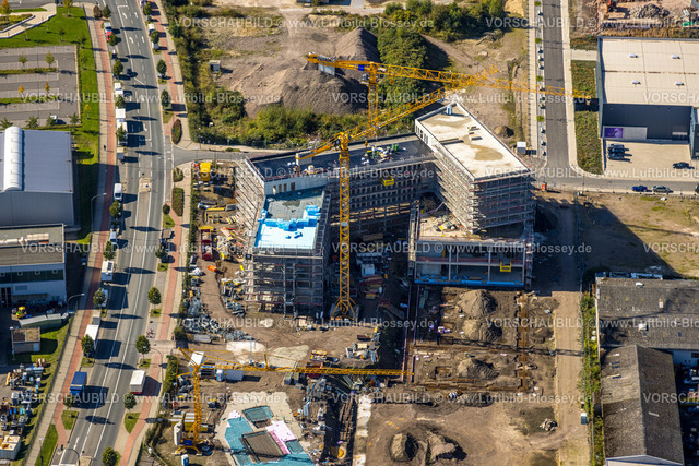 Essen241000856 | Luftbild, Baustelle mit Neubau Am Schacht Hubert Wetterschacht, Am Technologiepark, Frillendorf, Essen, Ruhrgebiet, Nordrhein-Westfalen, Deutschland