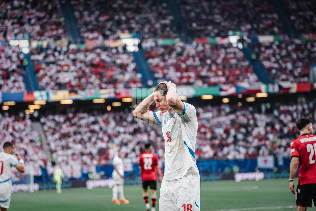 Fußball | Herren | UEFA-Fußball-Europameisterschaft 2024 | Gruppe B | Kroatien vs. Albanien | 19.06.2024 | Ladislav Krejci (#18, Tschechien) ärgert sich