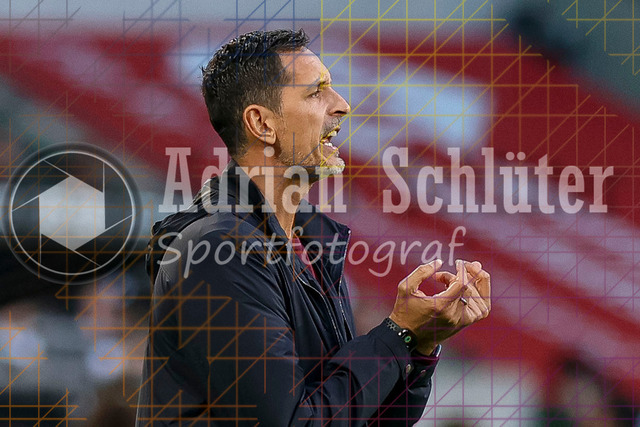 Borussia Mönchengladbach vs Eintracht Frankfurt - Bundesliga  | Mönchengladbach, Deutschland, 27.09.25:   Trainer Dino Toppmoeller gestikuliert, Gestik waehrend des Spiels der Bundesliga zwischen Borussia Mönchengladbach vs Eintracht Frankfurt im Stadion im Borussia Park(Foto von Brauer-Fotoagentur / Adrian Schlueter)
