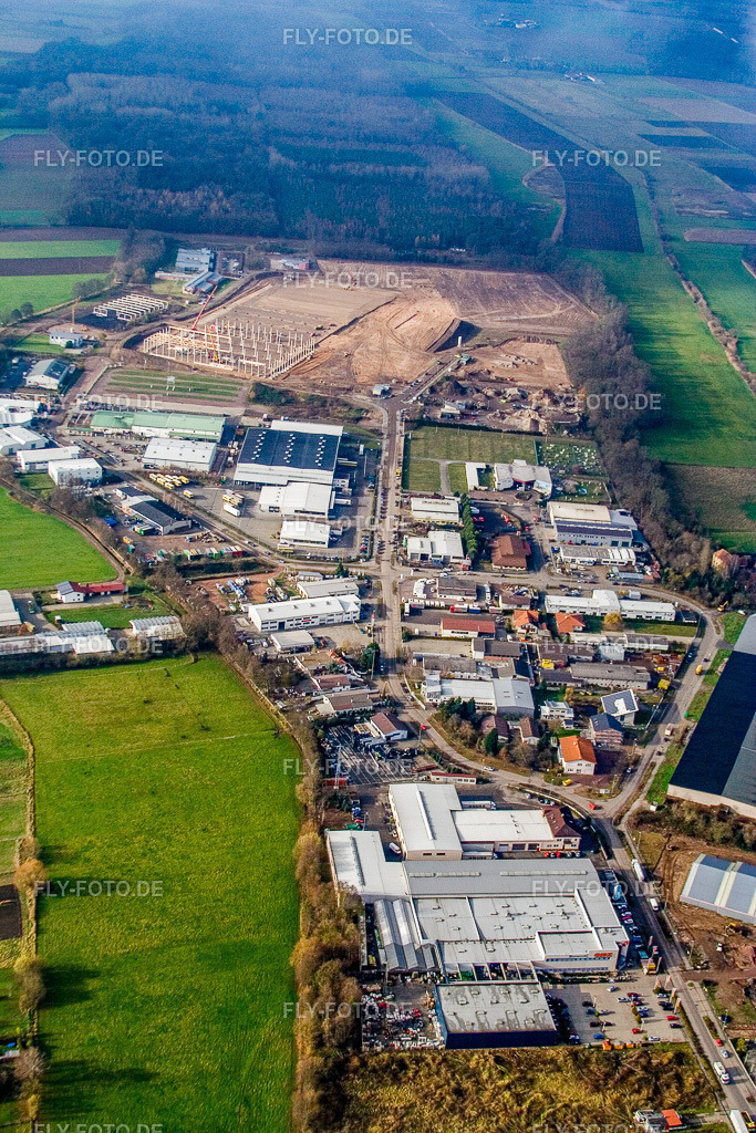 Industriegebiet Am Horst | Luftbild: Industriegebiet Am Horst im Ortsteil Minderslachen in Kandel im Bundesland Rheinland-Pfalz in Deutschland. Foto: IMG_14619.jpg vom 26.11.2008 durch Werner Riehm/FLY-FOTO.de - Realisiert mit Pictrs.com
