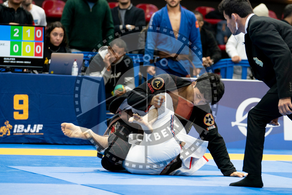 20240124PBB01037 | Fighters compete during the second day of the IBJJF European Championship in Paris, France, on January 24, 2024.