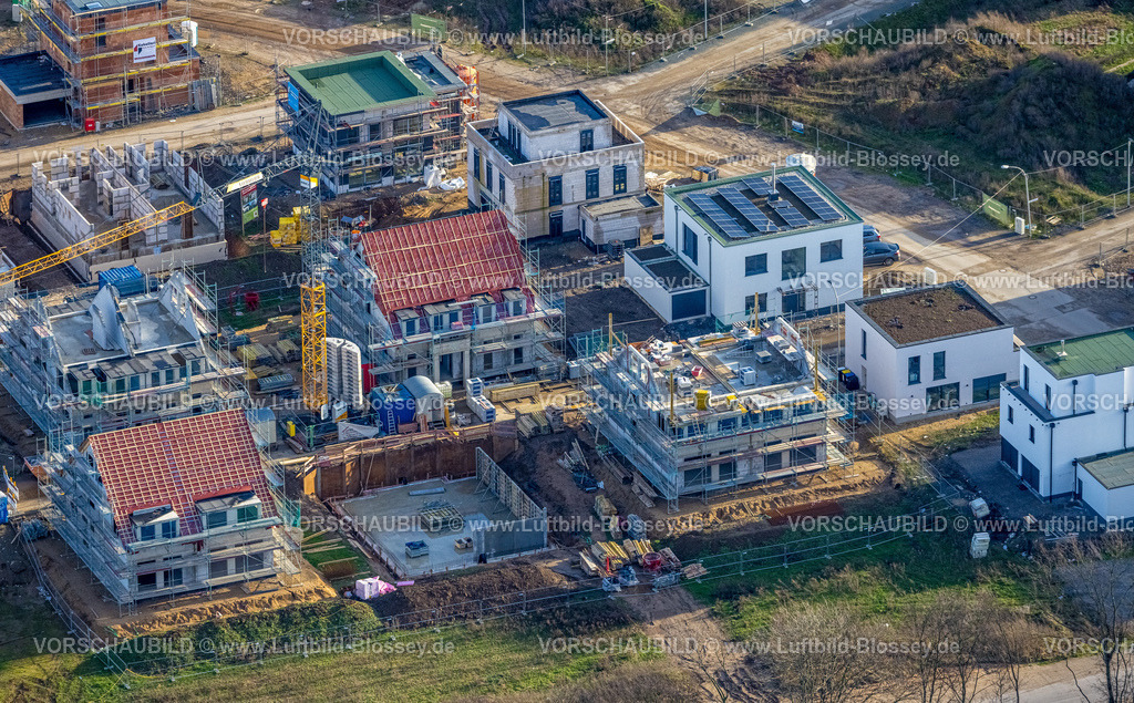 Duisburg230100140Angerbogen | Luftbild, Baugebiet Am Angerbogen, Neubaugebiet, Einfamilienhaus, Reihenhäuser, Neubauten,  Huckingen, Duisburg, Ruhrgebiet, Nordrhein-Westfalen, Deutschland