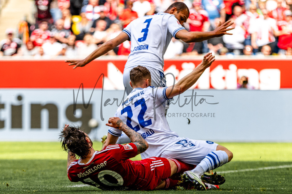 Fortuna Düsseldorf vs. Karlsruher SC | Düsseldorf, 30.04.2023: 2. Bundesliga, 30. Spieltag, Fortuna Düsseldorf gegen Karlsruher SC in der Merkur Arena in Düsseldorf. Foto: sportfotografie.ms | Markus Paletta - Realisiert mit Pictrs.com