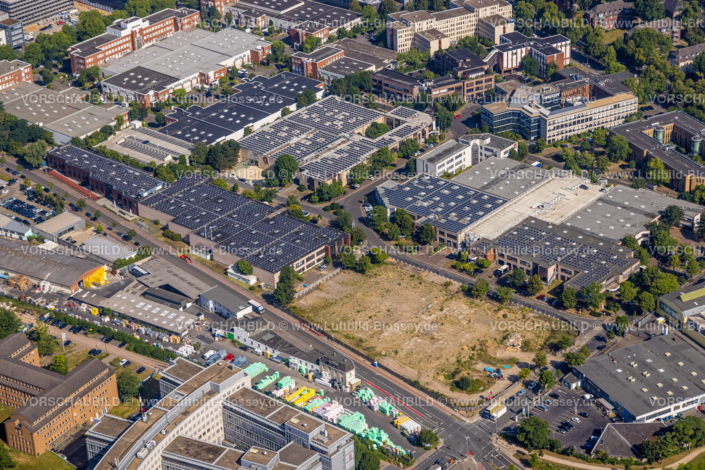 Duesseldorf220700770 | Luftbild, Gewerbegebiet und Brachfläche Baustelle Heerdter Lohweg, Heerdt, Düsseldorf, Rheinland, Nordrhein-Westfalen, Deutschland