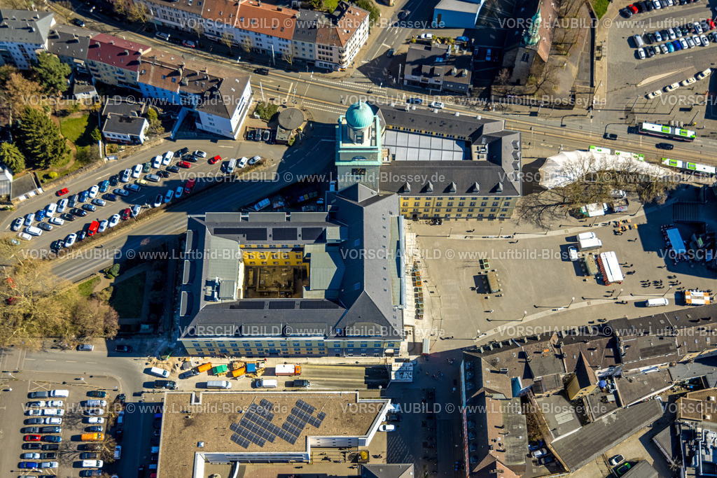 Witten250301157 | Luftbild, Rathaus mit Sanierung, Marktplatz, Witten, Ruhrgebiet, Nordrhein-Westfalen, Deutschland