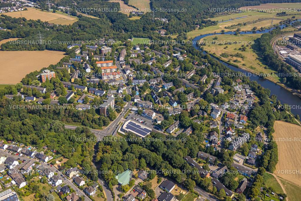 Hattingen220807711 | Luftbild, Ansicht Ortsteil Baak, Rauendahlstraße, Fluss Ruhr, Baak, Hattingen, Ruhrgebiet, Nordrhein-Westfalen, Deutschland