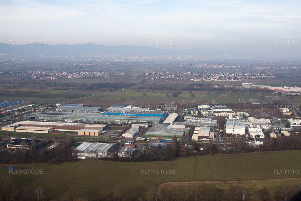 Luftbild: Industriegebiet Landau-Ost in Landau in der Pfalz im Bundesland Rheinland-Pfalz in Deutschland.Foto: IMG_61670.jpg vom 18.01.2014 durch Werner Riehm/FLY-FOTO.deAuflösung des Originals: 4752 x 3168 px