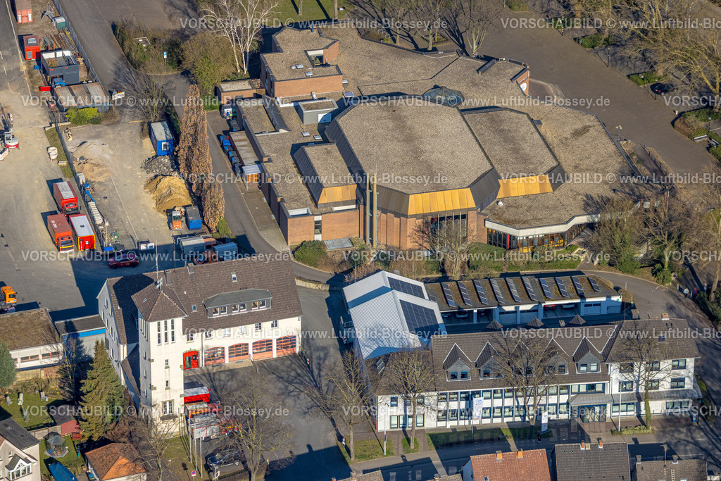 Werl250306163 | Luftbild, Stadthalle Werl Veranstaltungsstätte, Freiwillige Feuerwehr, Werl, Soester Börde, Nordrhein-Westfalen, Deutschland