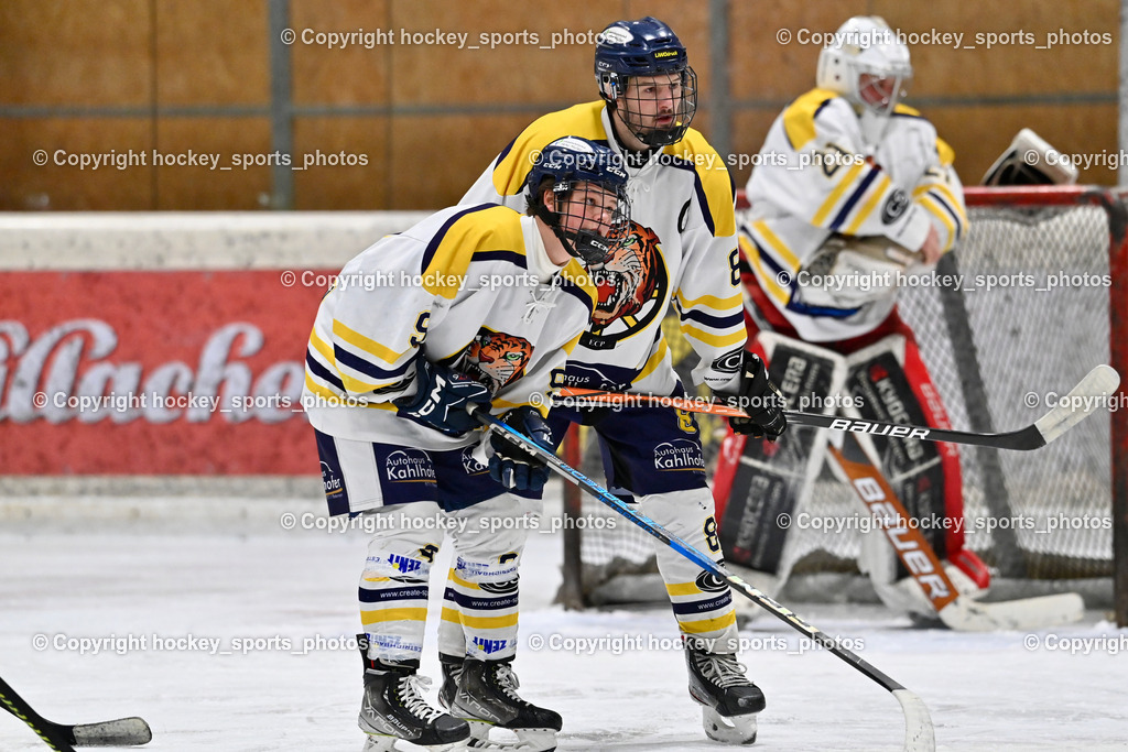 EC Tigers Paternion vs. Tarco Wölfe II | #9 Gratzer Julian EC Tigers Paternion, #8 Ortner Sandro EC Tigers Paternion, EC Tigers Paternion vs. Tarco Wölfe II, EC Tigers Paternion vs. Tarco Wölfe II am 19.12.2024 in Spittal an der Drau (Eissportzentrum Spittal), Austria, (Photo by Bernd Stefan)