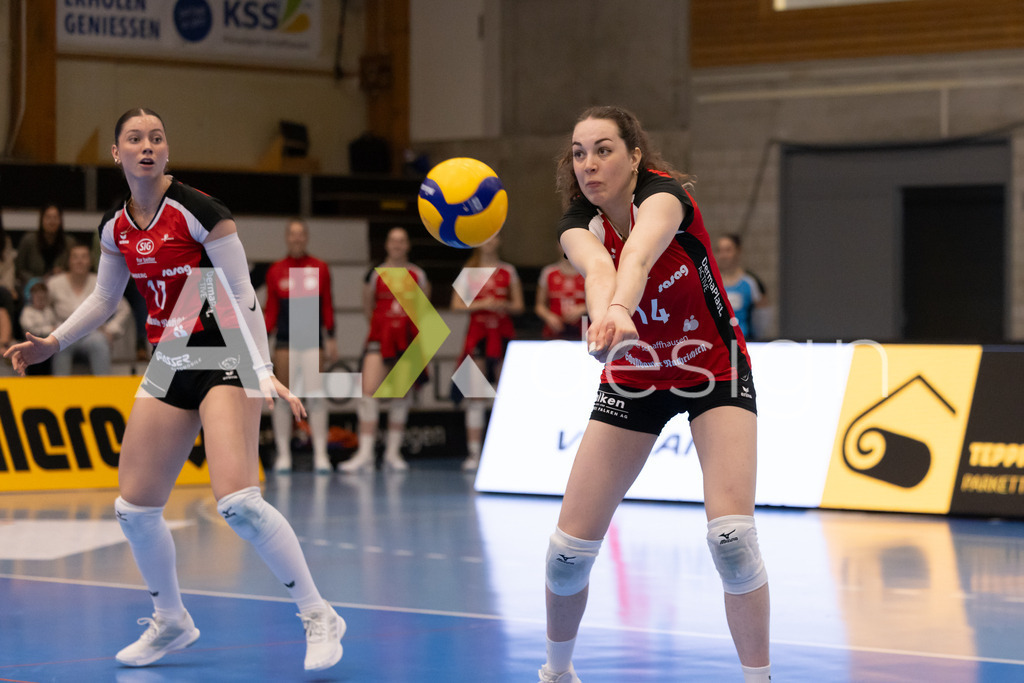 Volleyball I Frauen I Saison 2025-2026 I Volleyball NLA | Women I 1/2 Finals I  VC Kanti Schaffhausen - Sm'Aesch Pfeffingen I 07.03.2026 | 14 Josipa Marković (HR) (VC Kanti Schaffhausen) – Aussen - Realisiert mit Pictrs.com