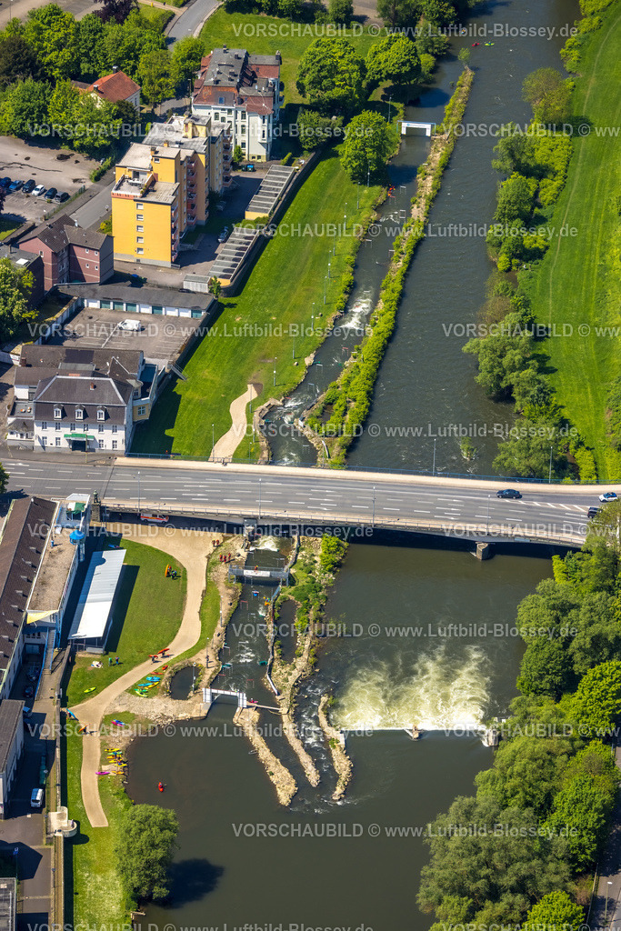 Hagen230501640Hohenlimburg | Luftbild, Fluss Lenne, Wildwasserpark Hagen-Hohenlimburg, Lenne Rafting, Kanu-Slalom-Strecke, Hohenlimburg, Hagen, Sauerland, Nordrhein-Westfalen, Deutschland