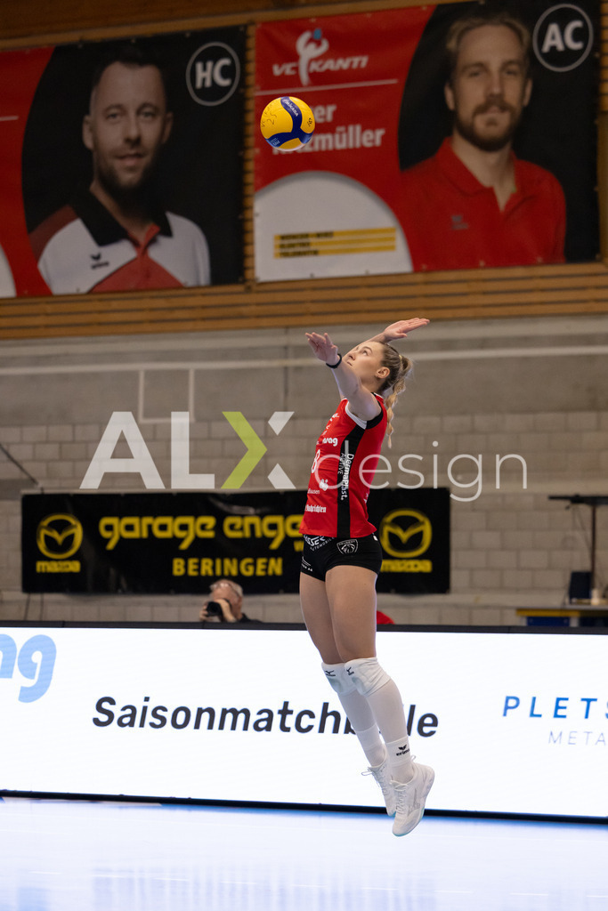 Volleyball I Frauen I Saison 2025-2026 I Volleyball NLA | Women I 1/2 Finals I  VC Kanti Schaffhausen - Sm'Aesch Pfeffingen I 07.03.2026 | 8 Lina-Marie Lieb (DE) (VC Kanti Schaffhausen) – Aussen - Realisiert mit Pictrs.com