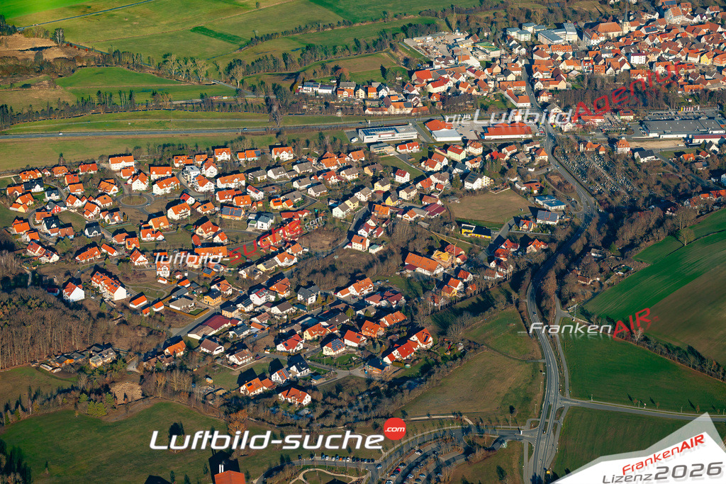 Das Luftbild der Stadt Burgebrach wurde 2019 vom Flugzeug heraus erstellt (keine Drohne) Aufnahmehöhe ca.400 Meter- hohe Auflösung- beste Druck-Qualität garantiert!