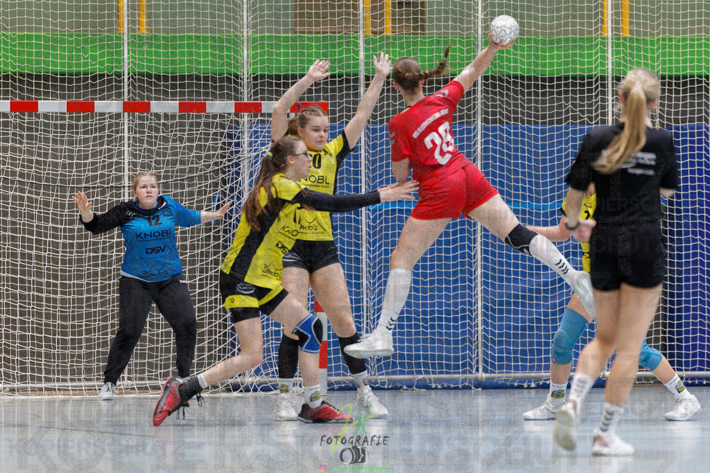 Hessenmeisterschaft wJC - Finale; HSG Kleenheim - HSG Weiterstadt/ Braunsh.Worf. | Hessenmeisterschaft wJC - Finale; HSG Kleenheim - HSG Weiterstadt/ Braunsh.Worf. am 22.03.2025 in Biedenkopf (Sporthalle Lahntalschule)Photo © 2025 - Jörg Heinrich - Realisiert mit Pictrs.com