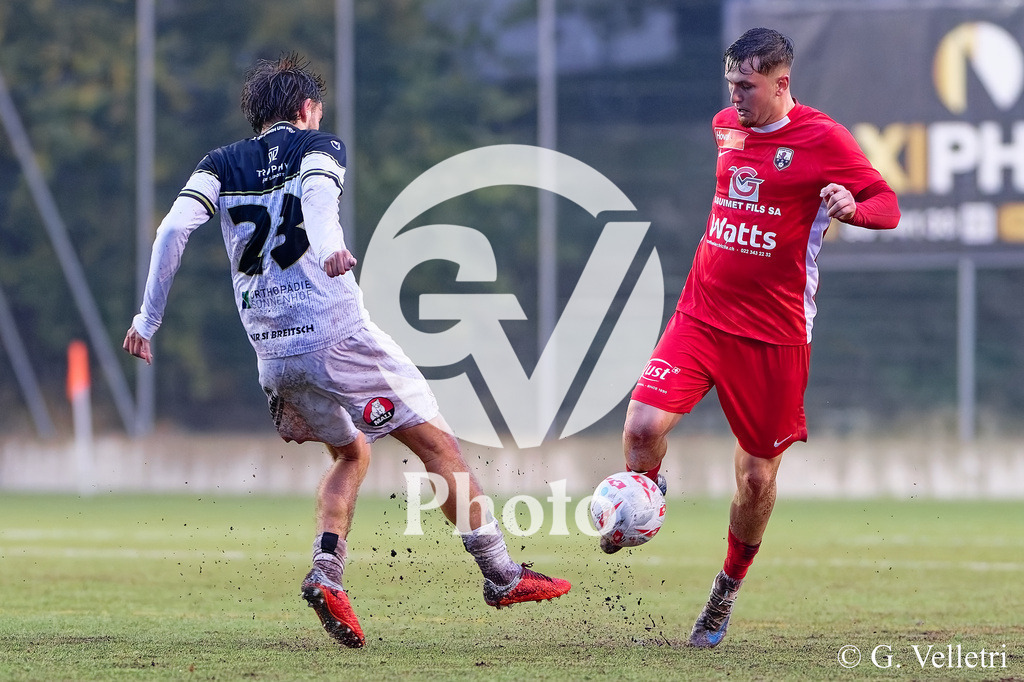 Promotion League - FC Grand-Saconnex - FC Breitenrain | Elmedin Avdic (19 FC Grand-Saconnex) en action (gros plan) durant le match de Promotion League entre FC Grand-Saconnex et FC Breitenrain au Stade du Blanché à Grand-Saconnex, Suisse
