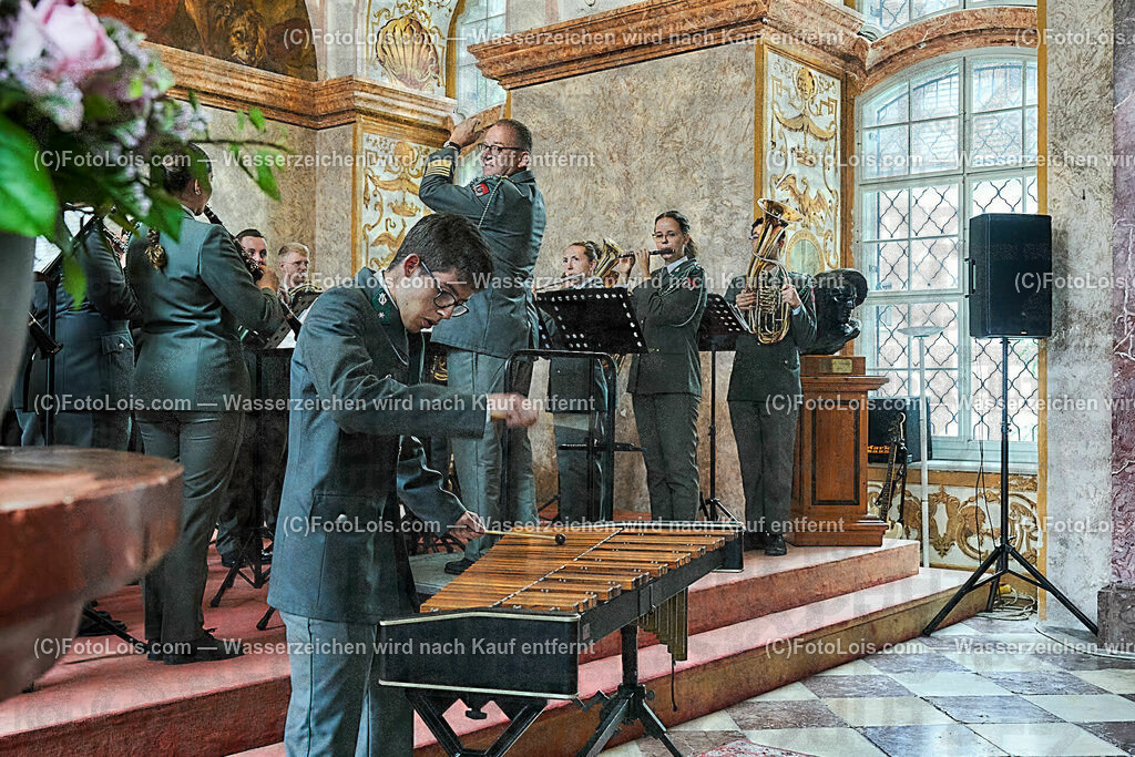 ALS1531_XXXIX-Chopin-Festival_Ausklang_Militaermusikkapelle NOe | (C)FotoLois.com, Alois Spandl, XXXIX. internationales CHOPIN-Festival in der Kartause Gaming, AUSKLANG in der Barockbibliothek mit der Militärmusik Niederösterreich unter der Leitung von Militärkapellmeister Oberst Adolf Obendrauf, So 6. August 2023.
