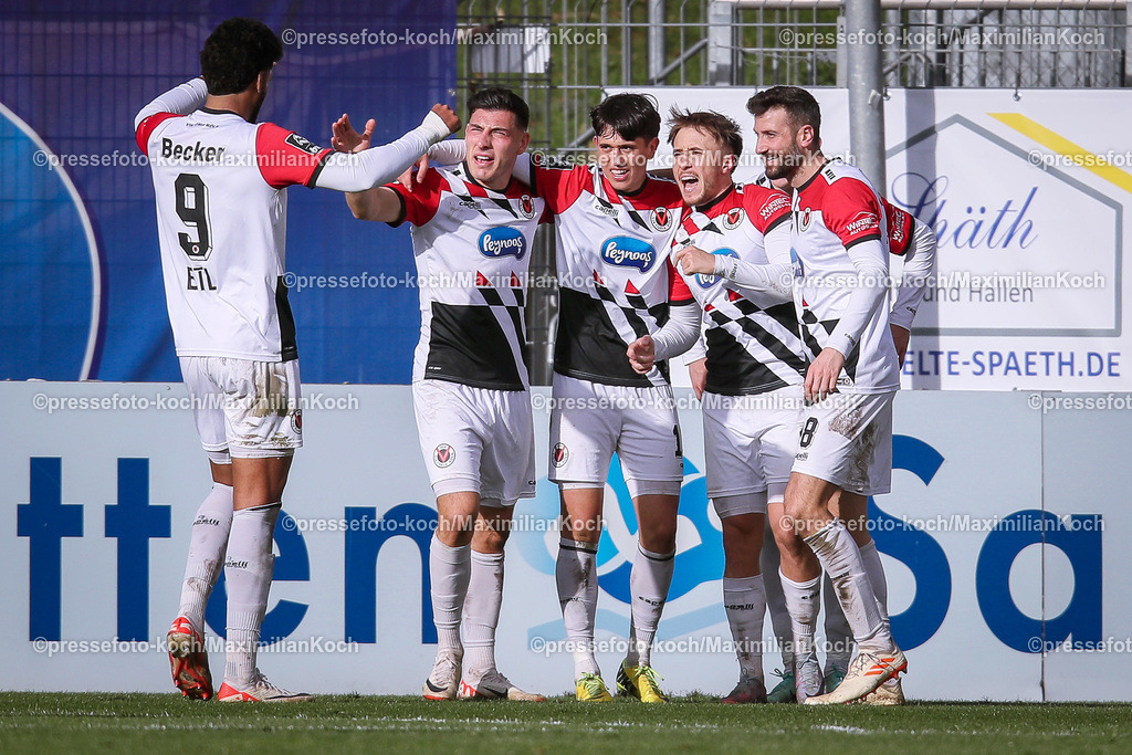 Koe3Liga24022402093 | 24.02.2024, Köln, Fußball, bwin 3. Liga Herren, Sportpark Höhenberg, 27. Spieltag, Saison 2023 2024, FC Viktoria Köln – SV Sandhausen: Torjubel nach dem 2:1 durch Luca Marseiler (Viktoria Köln).
DFB regulations prohibit any use of photographs as image sequences and or quasi-video.
