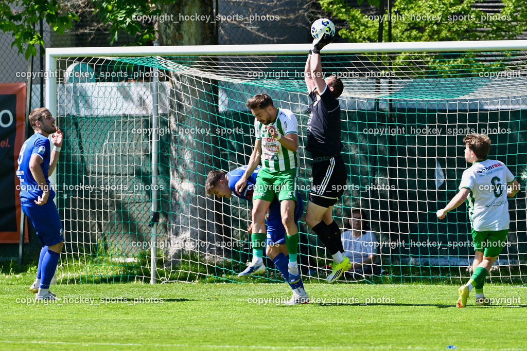 SV Donau vs. Union Matrei | #8 Benjamin Cosic Union Matrei, #1 Julian Weiskopf Union Matrei, #70 Melvin Osmic SV Donau,  #6 Andre Hubert Schmedler SV Donau,  #31 Jonathan Panzl Union Matrei, SV Donau vs. Union Matrei, SV Donau vs. Union Matrei am 03.05.2026 in Klagenfurt (Sportplatz Donau), Austria, (Photo by Bernd Stefan)