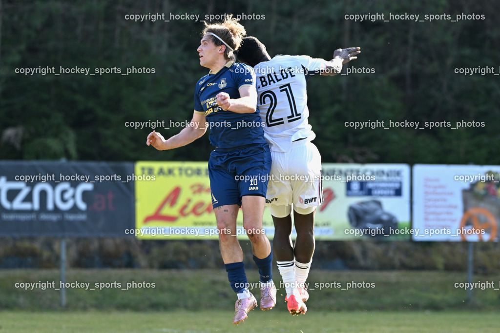 ATUS Velden vs. SPG LASK Amateure OÖ | #10 Lukas Lausegger ATUS Velden, #21 Alpha Kassaynabo Balde LASK Amateure, ATUS Velden vs. SPG LASK Amateure OÖ, ATUS Velden vs. SPG LASK Amateure OÖ am 07.03.2026 in Velden (Wald Arena Velden), Austria, (Photo by Bernd Stefan)