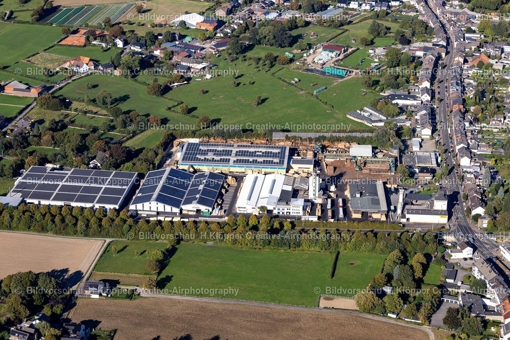 Lufbilder Würselen-5986 | Holzverarbeitungs- Hersteller " Gebr. Eigelshoven GmbH &amp; Co. KG " in Würselen im Bundesland Nordrhein-Westfalen, Deutschland - Realisiert mit Pictrs.com