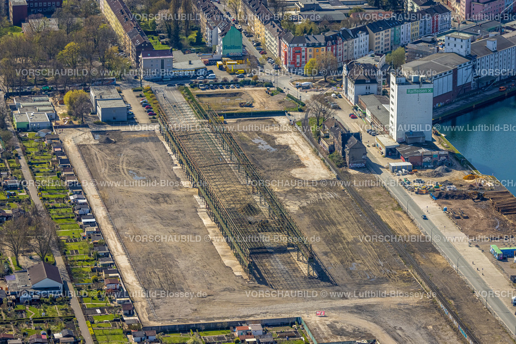 Dortmund220400698 | Luftbild, Hafengebiet in der Nordstadt, Gerüst an der Speicherstraße, Hafen, Dortmund, Ruhrgebiet, Nordrhein-Westfalen, Deutschland