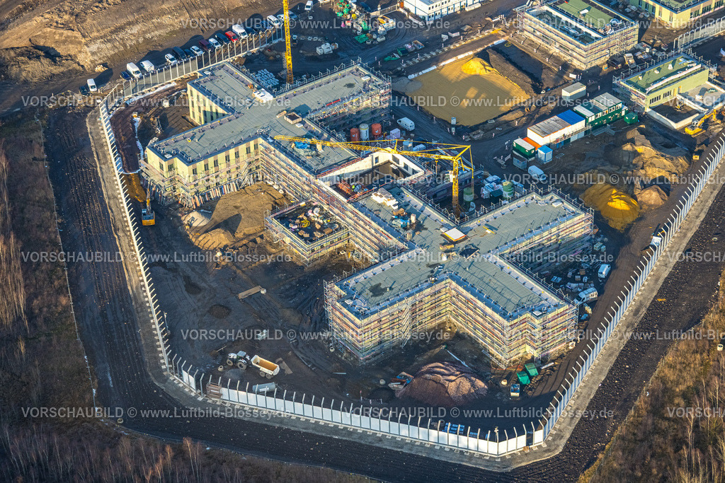 Luenen260101708 | Luftbild, Gelände der ehemaligen Zeche Victoria, Neubau einer Forensik-Klinik, Lünen, Ruhrgebiet, Nordrhein-Westfalen, Deutschland