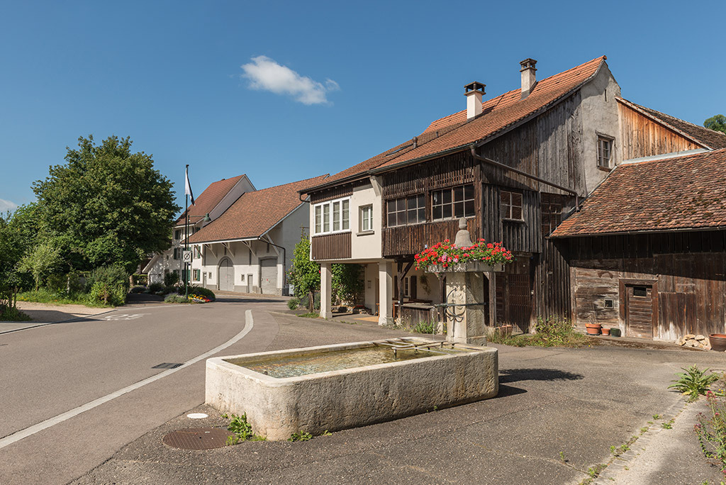 Dorfbrunnen beim Teichweg | in Bubendorf, Baselland, Schweiz. - Realisiert mit Pictrs.com
