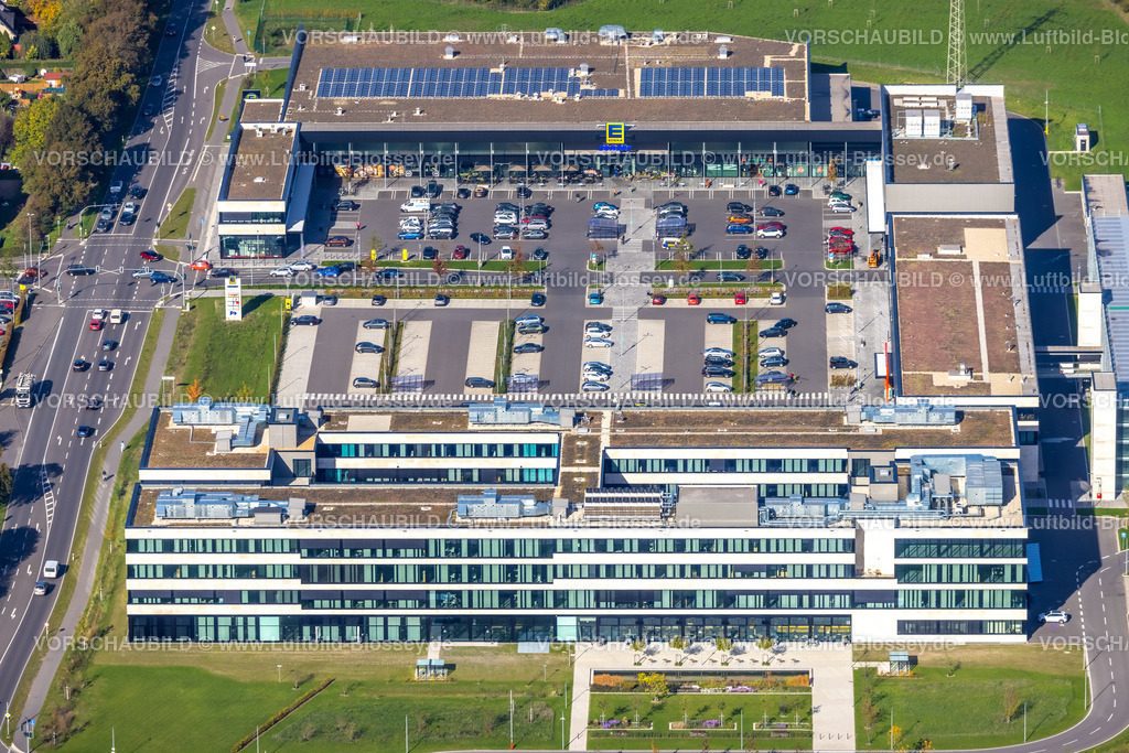 Moers221003919 | Luftbild, Edeka Rhein-Ruhr Zentrale Neubau, Edekaplatz, Rheinkamp-Utfort, Moers, Ruhrgebiet, Nordrhein-Westfalen, Deutschland