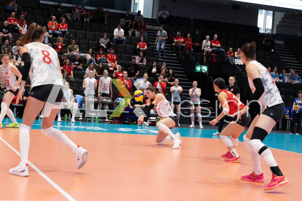 Georgia v Switzerland - CEV European League Women | KRIENS, SWITZERLAND - JUNE 12: SARINA WIELAND of Switzerland during the CEV European League match between Georgia and Switzerland at Pilatus Arena on June 12, 2026 in Kriens, Switzerland. - Realisiert mit Pictrs.com