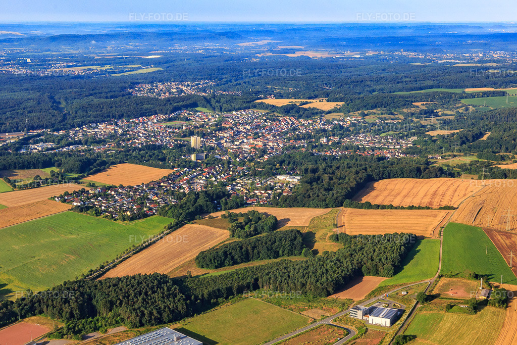 Luftbild: Ortsübersicht aus Nordosten im Ortsteil Eichelscheiderhof in Waldmohr im Bundesland Rheinland-Pfalz in Deutschland. Foto: IMG_091942.jpg vom 16.07.2016 durch Werner Riehm/FLY-FOTO.de