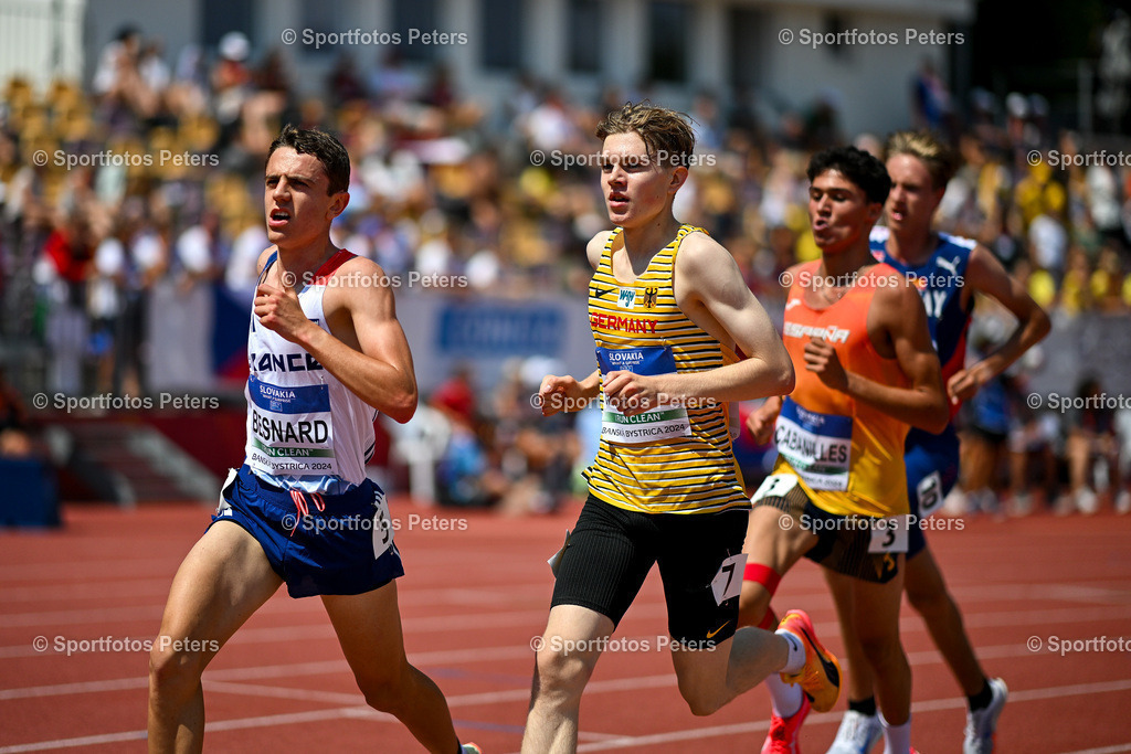 U18 EM - Tag 4_71 | European Athletics U18 Championships am 21.07.2024 in Banska Brystica; 3000m, Benjamin Klonowski. Foto: Kai Peters - Realisiert mit Pictrs.com