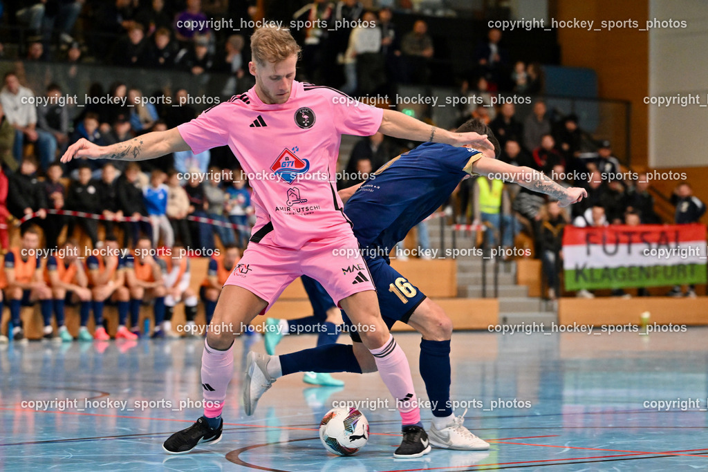 Carinthia Flamengo Futsal Club vs. Futsal Klagenfurt | #44 Miha Kostanjsek Carinthia Flamengo, #16 Marcel Vindis Futsal Klagenfurt, Carinthia Flamengo Futsal Club vs. Futsal Klagenfurt, Carinthia Flamengo Futsal Club vs. Futsal Klagenfurt am 01.12.2024 in Klagenfurt (Ballspielhalle Viktring), Austria, (Photo by Bernd Stefan)